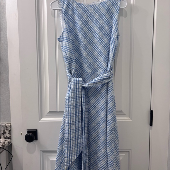 Anne Klein Dresses & Skirts - Anne Klein Asymmetrical Blue Plaid Dress